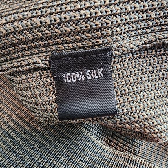 Linda Allard For Ellen Tracy Green Silk Knit Short Sleeve Top Large - Picture 4 of 6